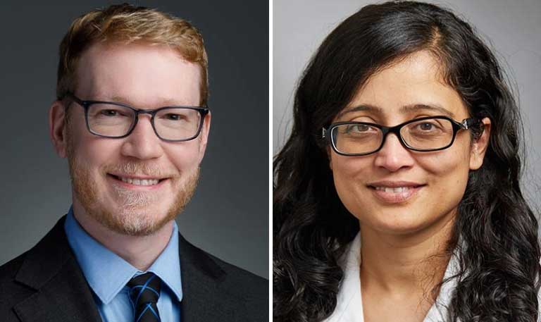 Headshots of Matthew Ballenberger, MD; Sritika Thapa, MD