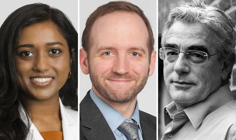 Headshots of Shyama Sathianathan, MD; Matt Siuba, DO, MS; Jan Bakker, MD, PhD, FCCP
