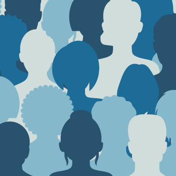 Illustration outlining people's heads